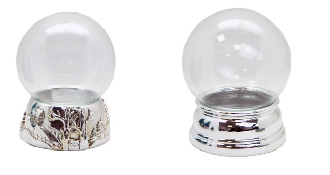 Bastelsets mit hochwertigem Silber-Sockel - Schneekugelhaus