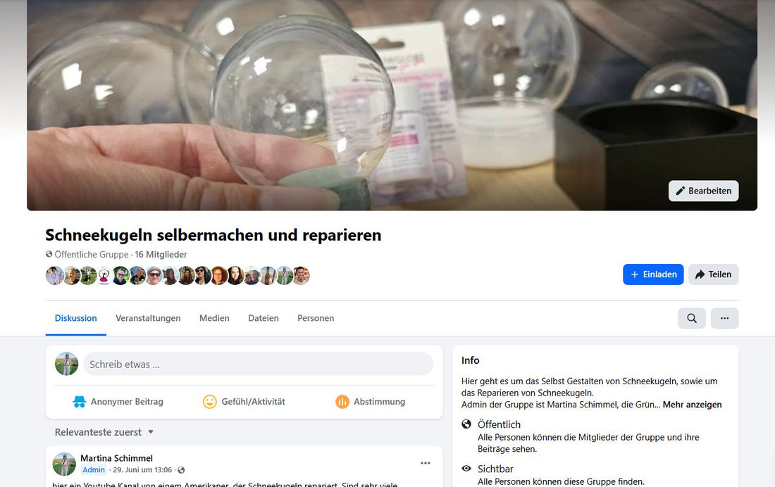 Schneekugeln basteln & reparieren – jetzt gibt’s eine Facebook-Gruppe dafür! - Schneekugelhaus