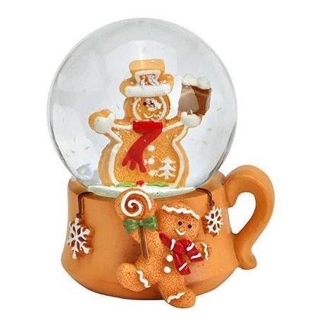 Süße Schneekugel Weihnachtstasse Schneemann aus Lebkuchen 60mm Durchmesser Weihnachtsbäckerei