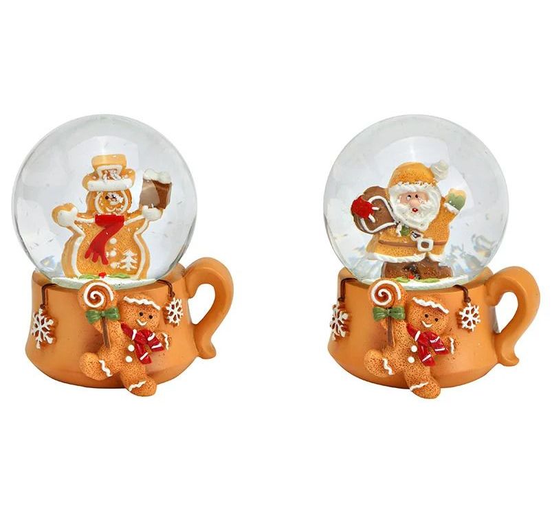 2 Süße Schneekugeln Weihnachtstasse  Weihnachtsbäckerei 60 mm Durchmesser