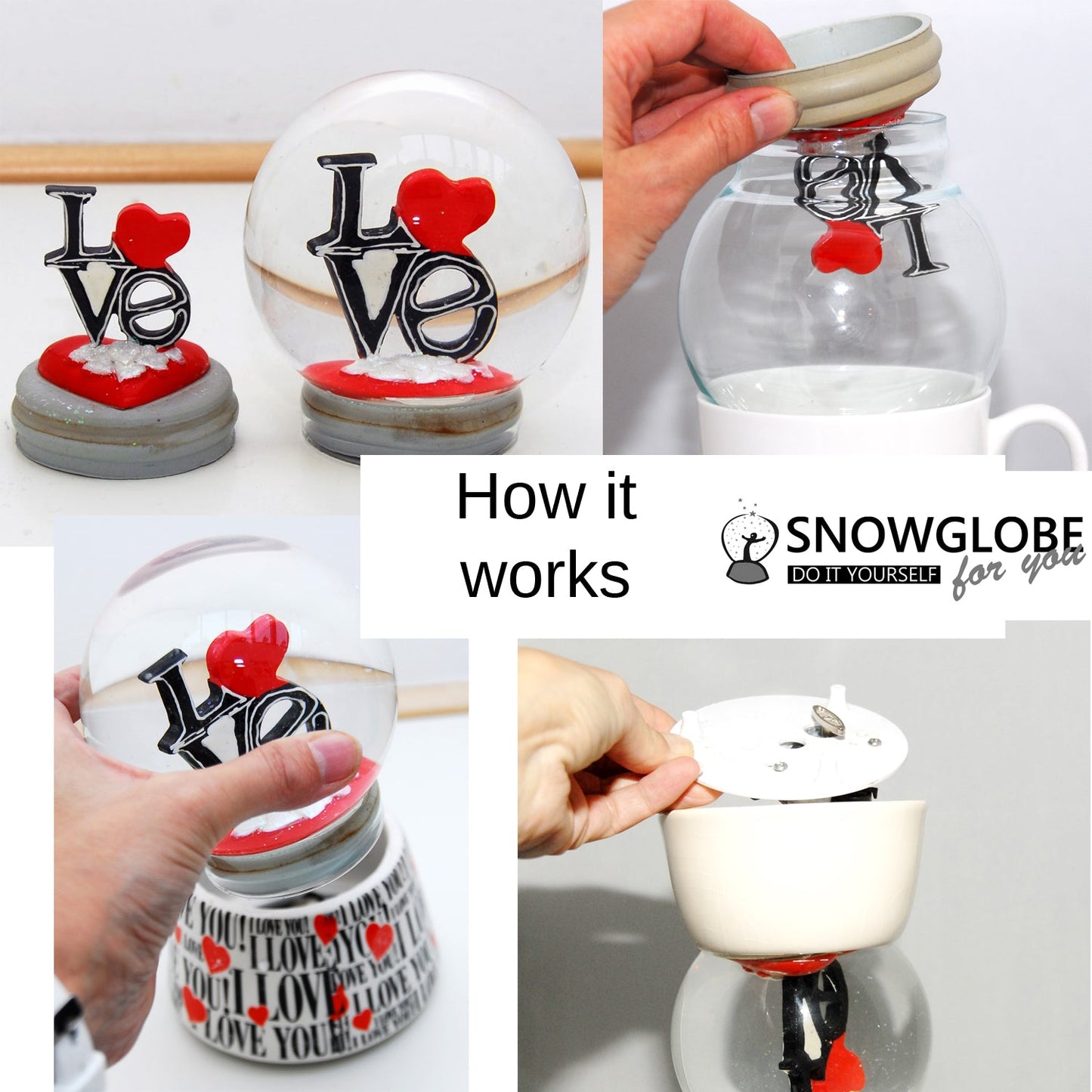 100mm Bastelset Polyresin Sockel in verschiedenen Varianten - DIY - Schneekugel - Schneekugelhaus