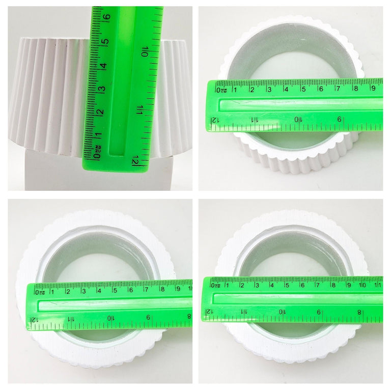 120mm Polyresin Sockel weiß geriffelt für DIY - Schneekugel - Schneekugelhaus