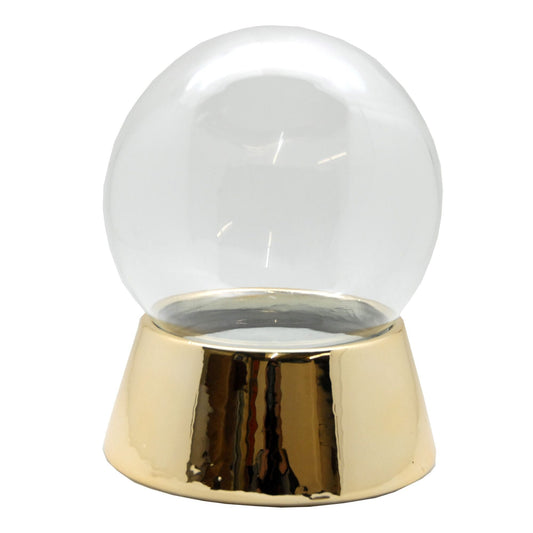 150mm DIY Schneekugel Bastelset gold glänzend galvanisiert - Schneekugelhaus