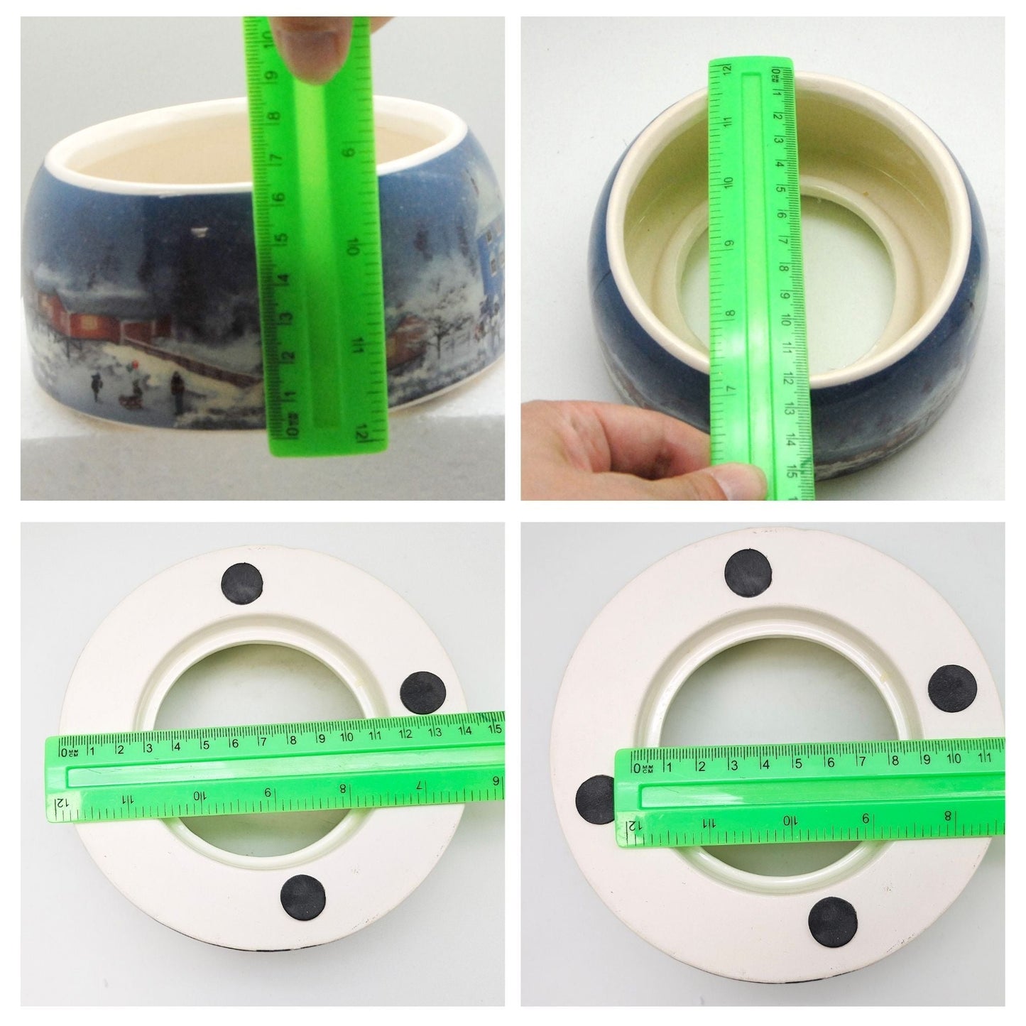 150mm DIY Schneekugelset Bastelset Glas und Porzellan Winterlandschaft schmal hellblau - 1x Schnee - Schneekugelhaus