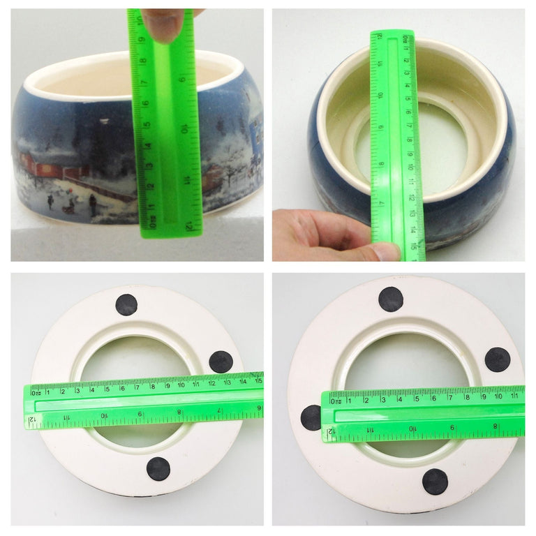 150mm DIY Schneekugelset Bastelset Glas und Porzellan Winterlandschaft schmal hellblau - 1x Schnee - Schneekugelhaus