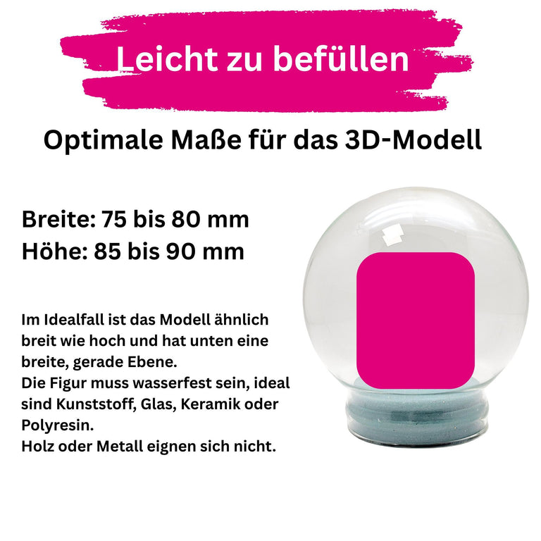 150mm-Glas für DIY-Schneekugel mit 1 Päckchen Schnee