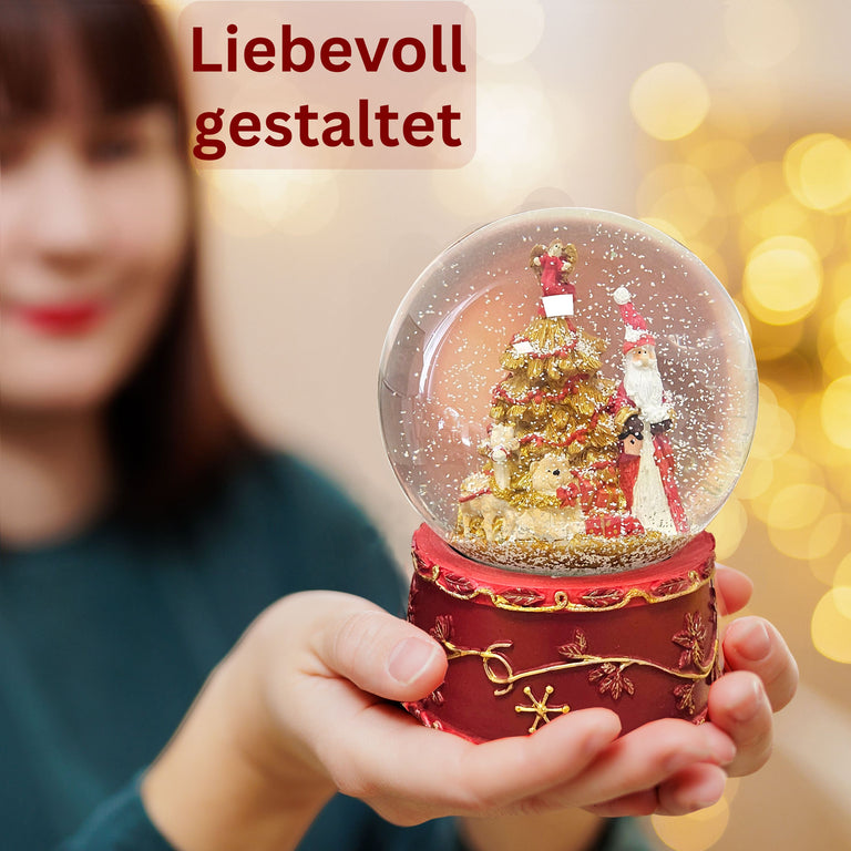 Dekopaket - Rot goldenes Weihnachten mit 3 Schneekugeln in mehreren Größen