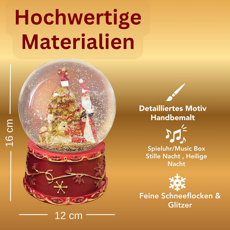 Dekopaket - Rot goldenes Weihnachten mit 3 Schneekugeln in mehreren Größen