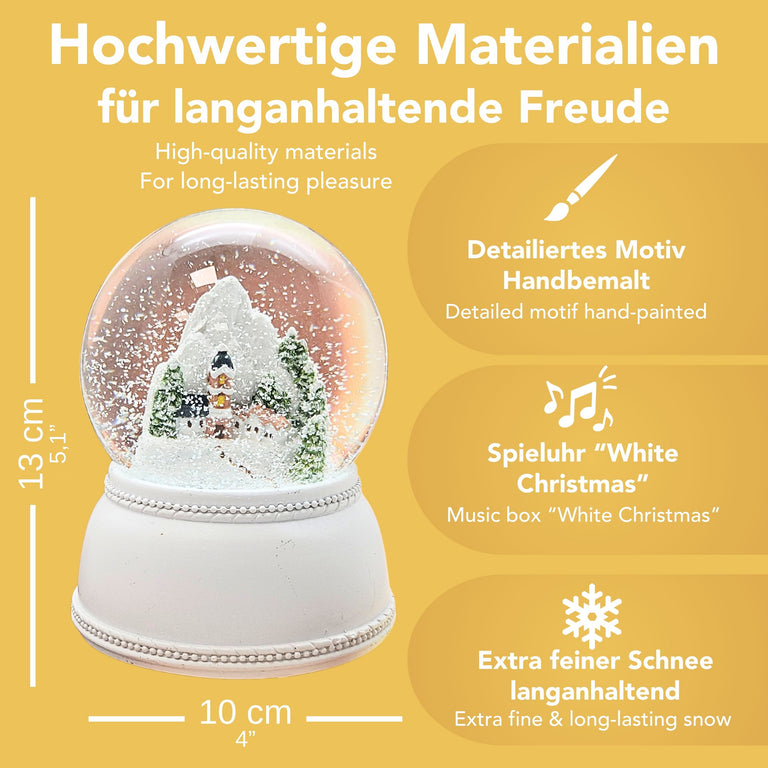 Dekopaket - Bergdorf weiß Nostalgie mit 5 Schneekugeln in mehreren Größen
