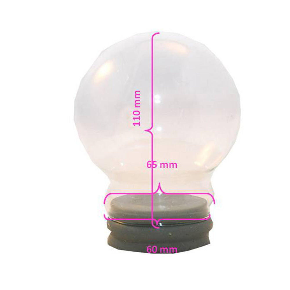 100mm Bastelset Polyresin Sockel weiß rund kubisch mit DIY-Schneekugel - 1x Schnee
