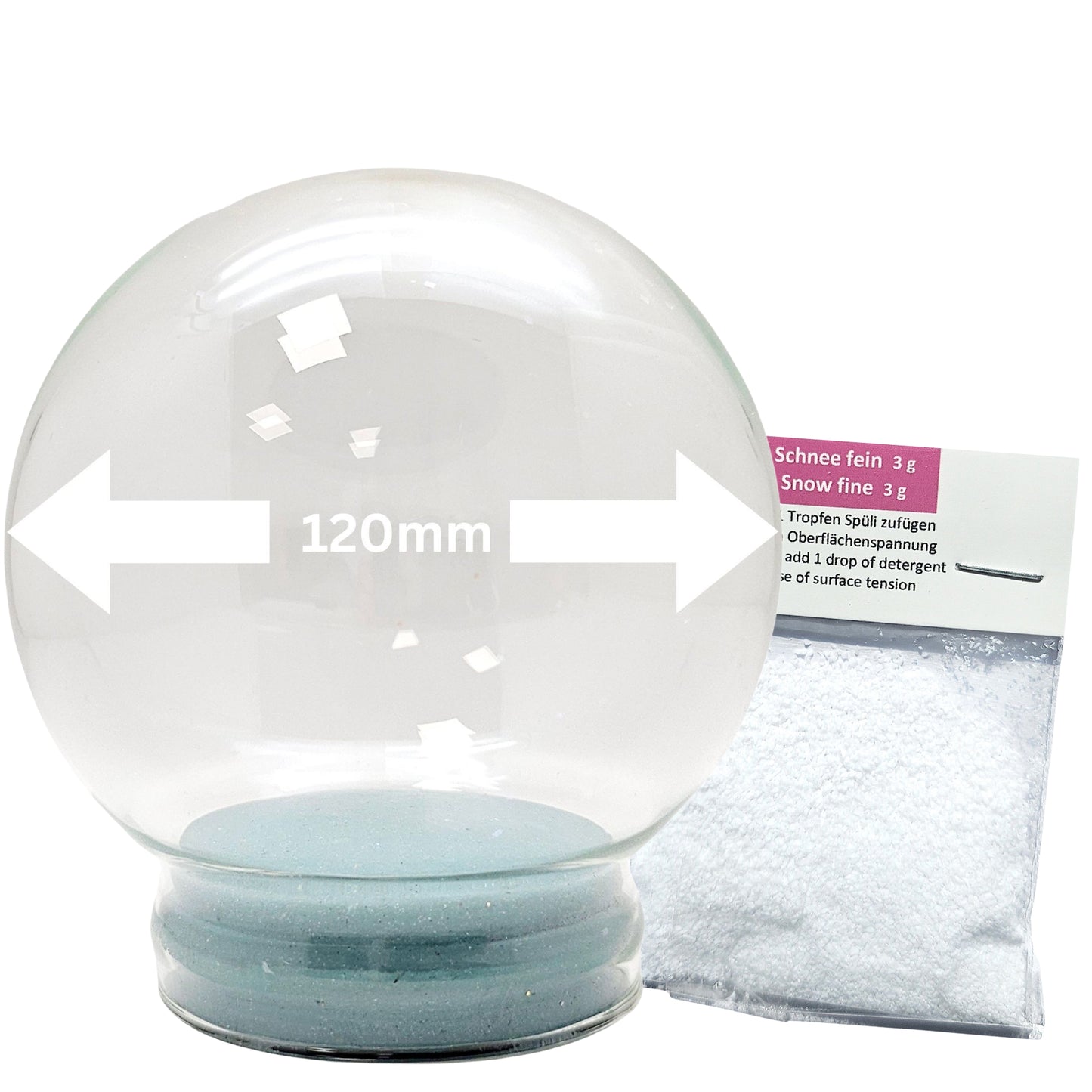 100mm Bastelset Polyresin Sockel in verschiedenen  Varianten - DIY-Schneekugel - 1 x Schnee