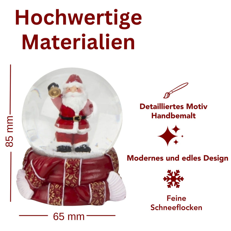 Dekopaket groß - Rot goldenes Weihnachten mit 5 Schneekugeln in mehreren Größen
