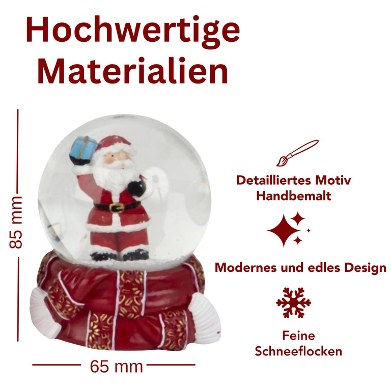 Dekopaket groß - Rot goldenes Weihnachten mit 5 Schneekugeln in mehreren Größen