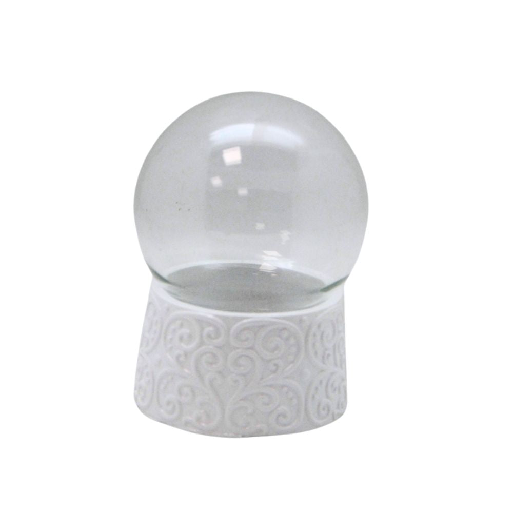 65mm-Do-it-Yourself Schneekugel mit Glas und Ornament-Sockel Bastelset - 1x Schnee