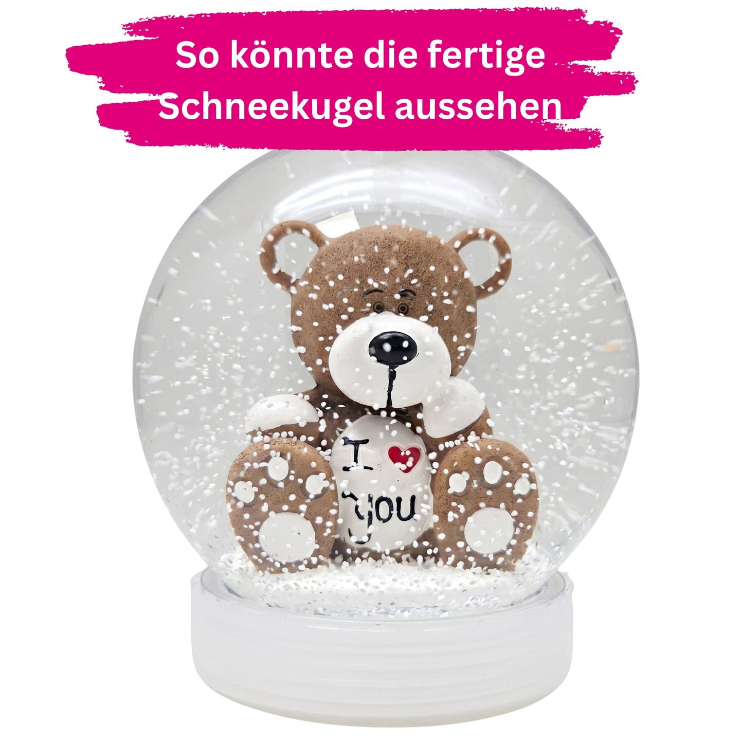 Das „Herzensmoment“ Bastelset Kunststoffkugell: Ein Unikat voller Liebe selbst erschaffen - Schneekugelhaus