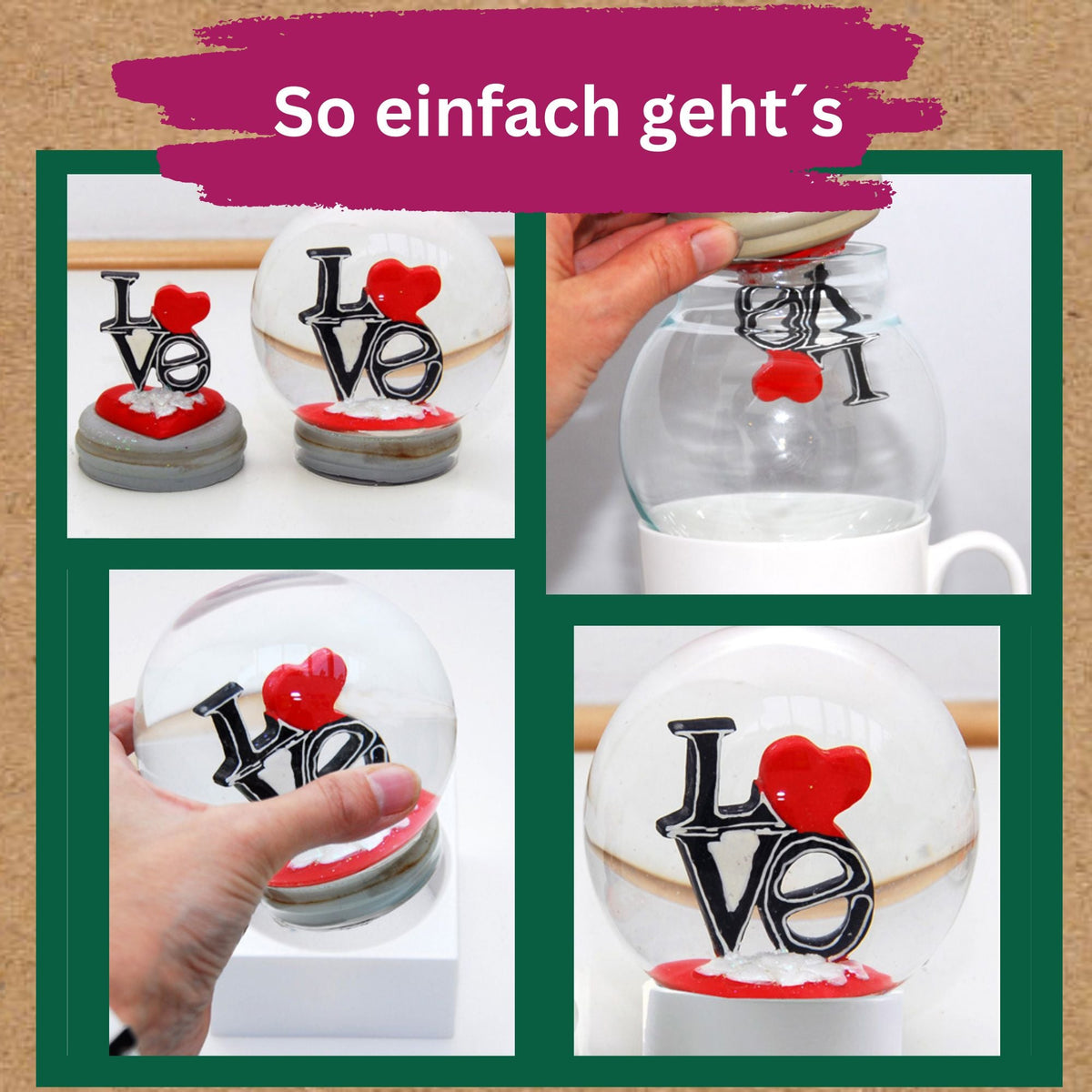 DIY-Reparatur-Komplettset für Glas-Schneekugel 150 x 160 mm mit Schnee, Kleber, Sekundenkleber und Fertigmischung Glitzer (Kopie) (Kopie) (Kopie) (Kopie) - Schneekugelhaus
