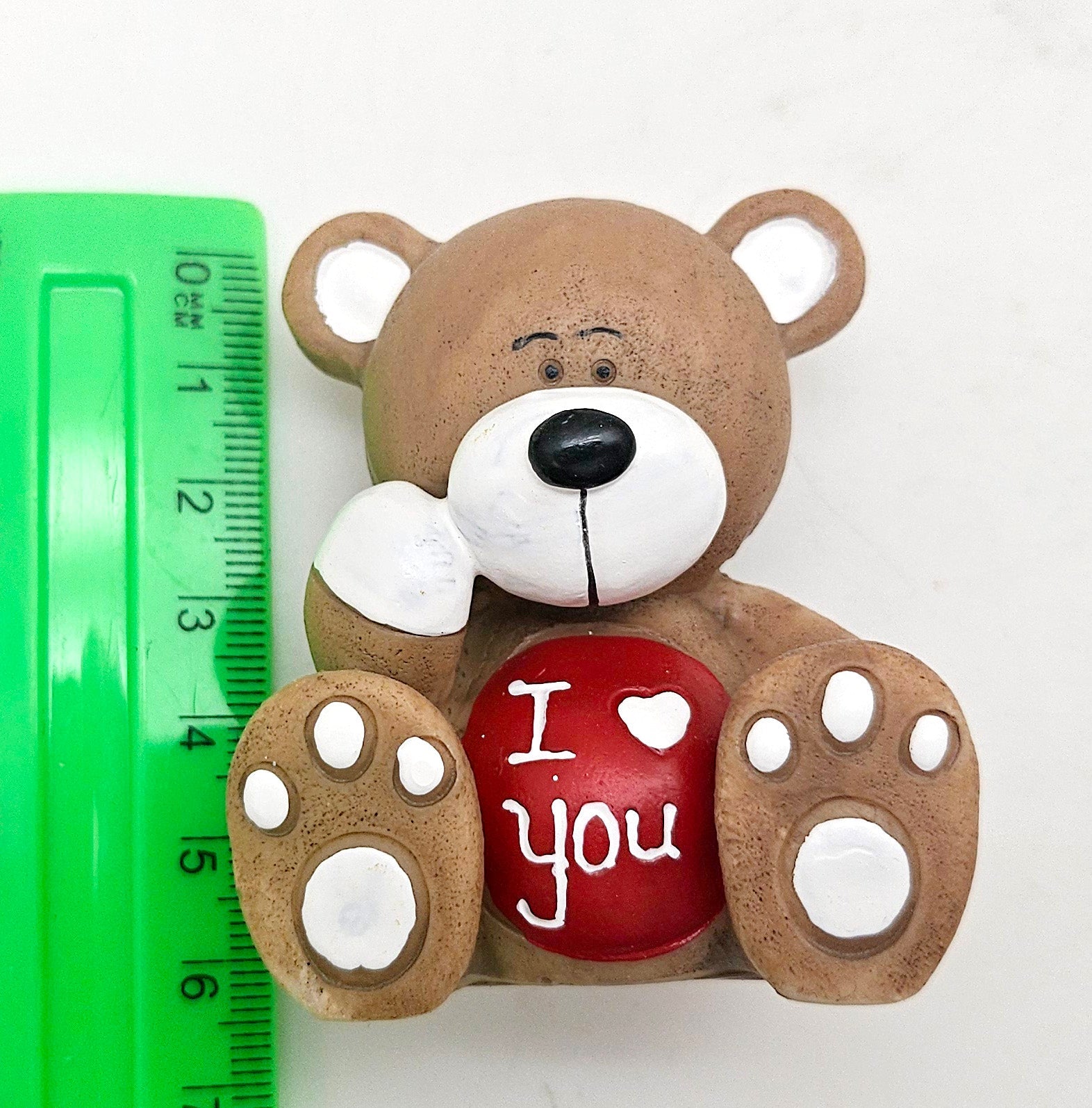 Innenmodell „Bär mit Herz - I love you“ rot - 60 x 70 mm - Schneekugelhaus