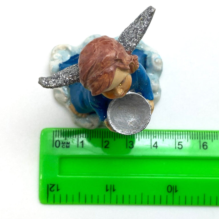 Innenmodell "Blauer stehender Engel mit Schüssel" - 50 x 60 mm - Schneekugelhaus