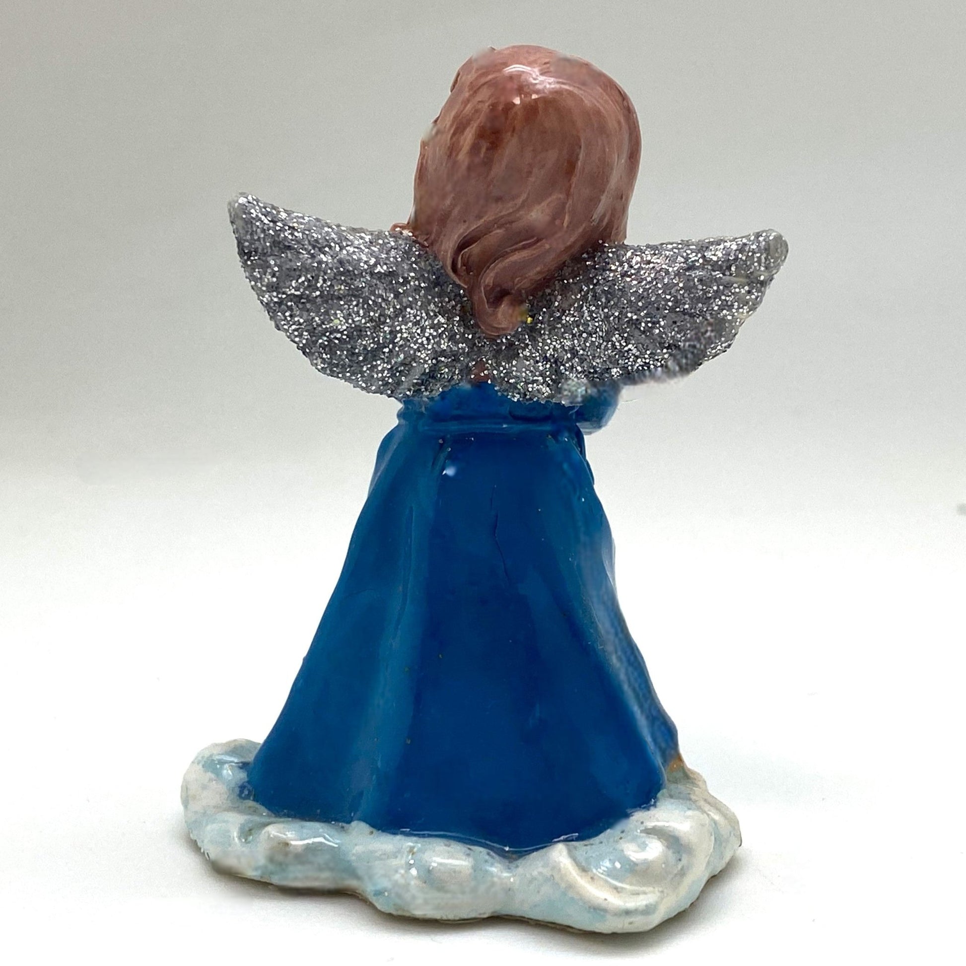 Innenmodell "Blauer stehender Engel mit Schüssel" - 50 x 60 mm - Schneekugelhaus