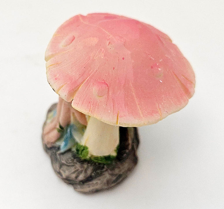 Innenmodell „Blumenfee unter Pilz“ Flügel blau - grün - 46mm x 55mm - Schneekugelhaus