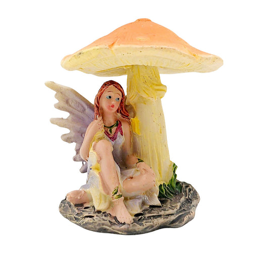 Innenmodell „Blumenfee unter Pilz“ Flügel lila - 46mm x 55mm - Schneekugelhaus