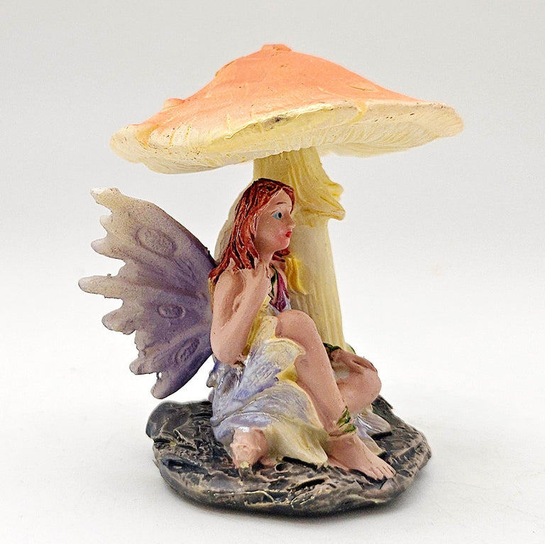 Innenmodell „Blumenfee unter Pilz“ Flügel lila - 46mm x 55mm - Schneekugelhaus