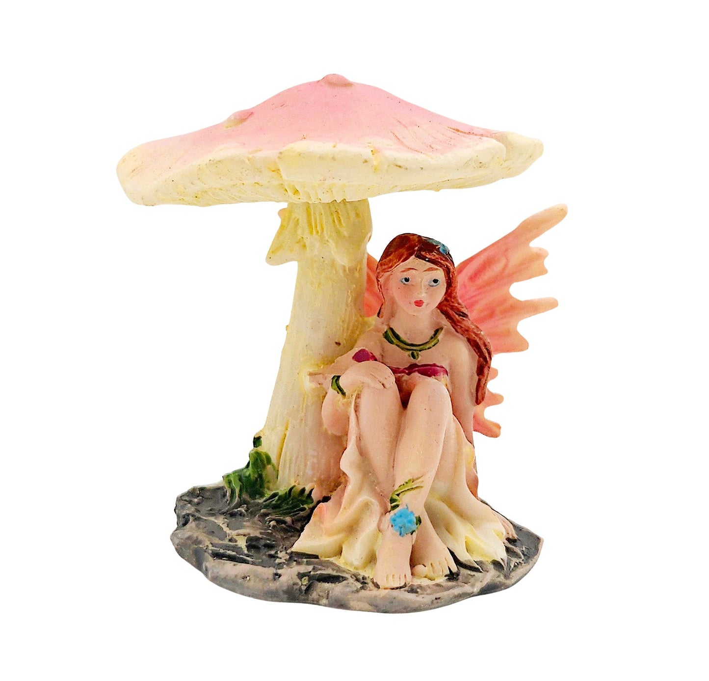 Innenmodell „Blumenfee unter Pilz“ Flügel pink - 46mm x 55mm - Schneekugelhaus