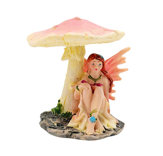 Innenmodell „Blumenfee unter Pilz“ Flügel pink - 46mm x 55mm - Schneekugelhaus
