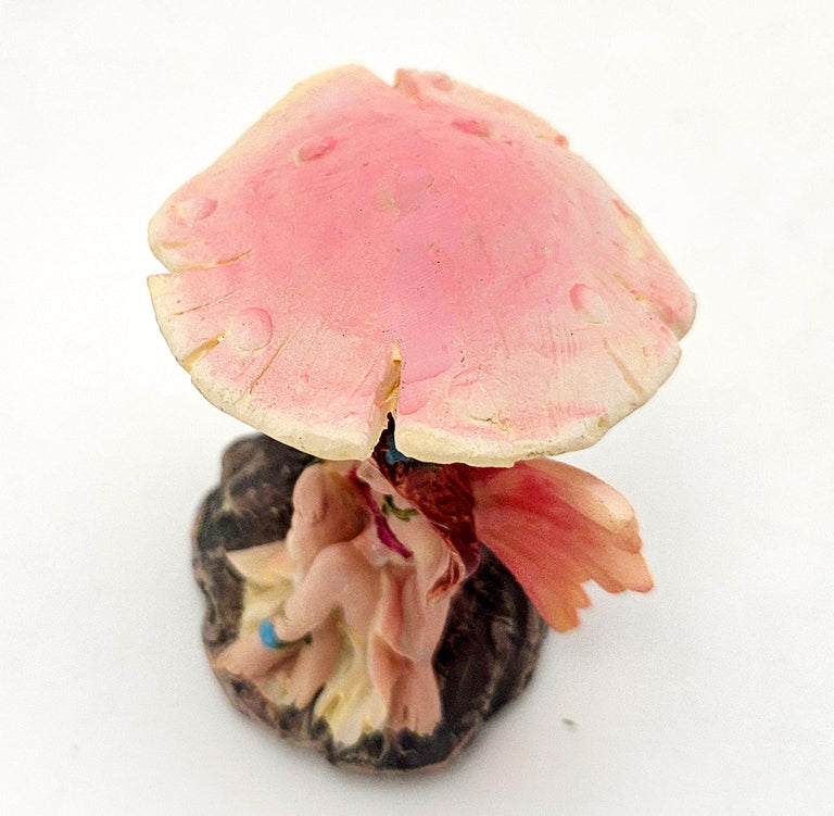 Innenmodell „Blumenfee unter Pilz“ Flügel pink - 46mm x 55mm - Schneekugelhaus