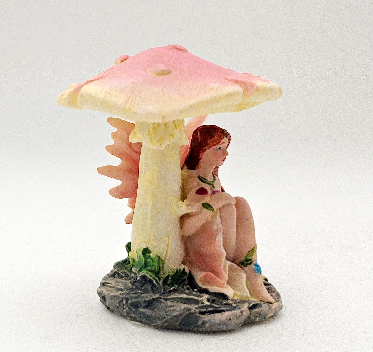 Innenmodell „Blumenfee unter Pilz“ Flügel pink - 46mm x 55mm - Schneekugelhaus