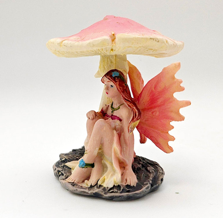 Innenmodell „Blumenfee unter Pilz“ Flügel pink - 46mm x 55mm - Schneekugelhaus
