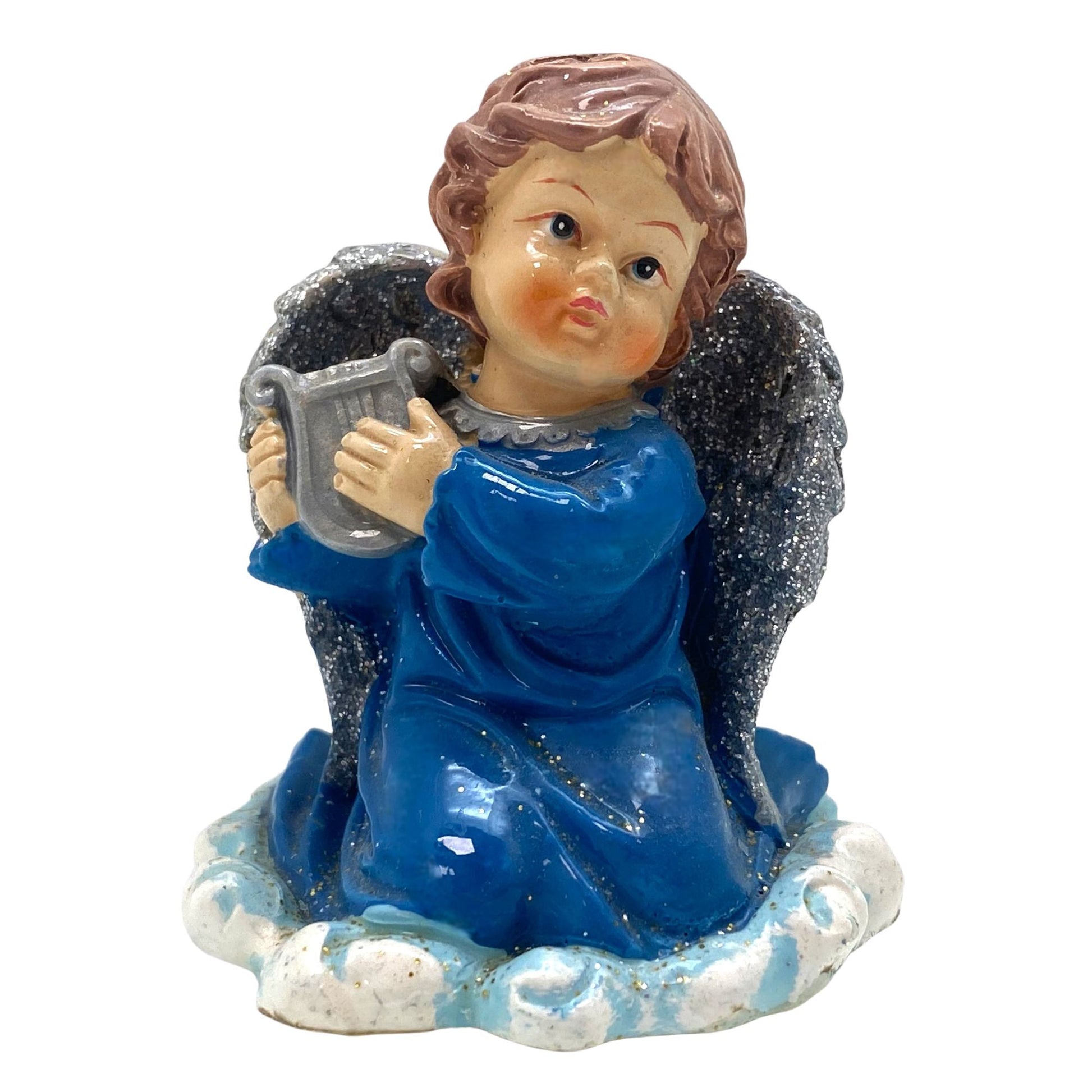 Innenmodell "Engel in blau mit Harfe" - 60 x 70 mm - Schneekugelhaus