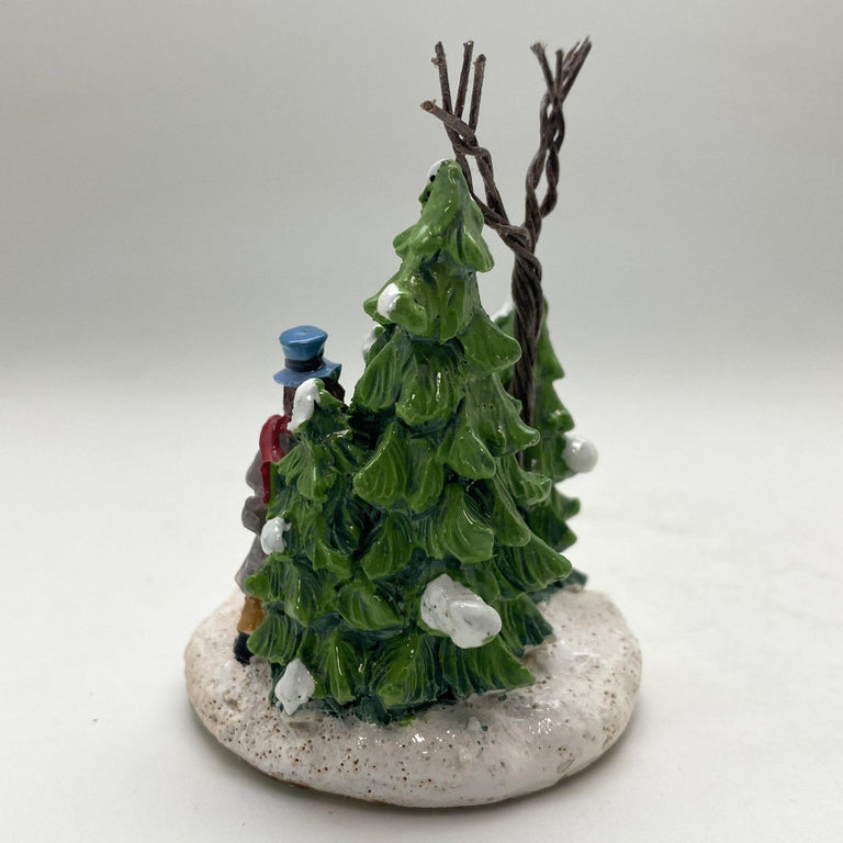 Innenmodell "Familie mit Schlitten im Winterwald" - 55 x 77 mm - Schneekugelhaus