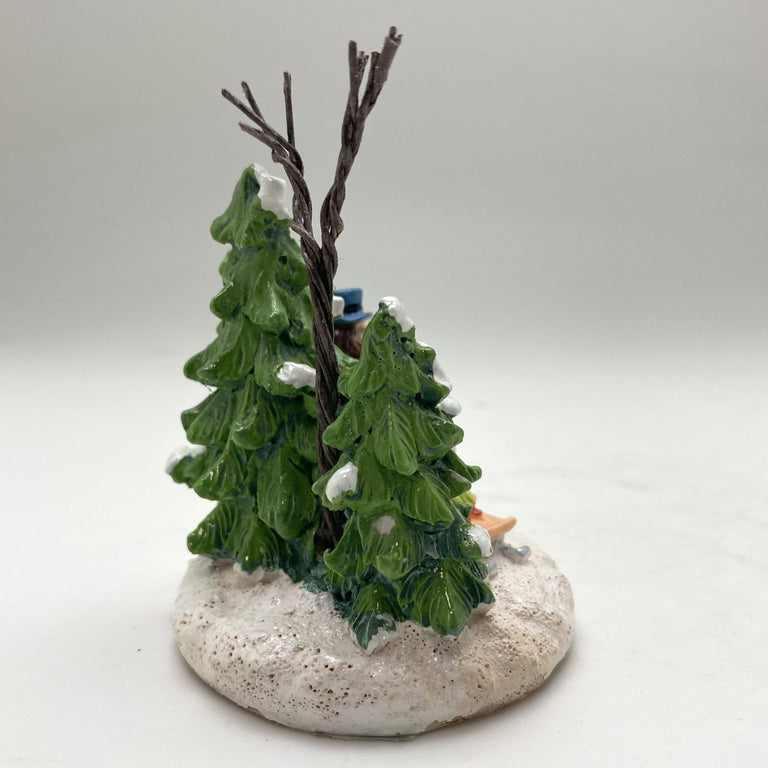 Innenmodell "Familie mit Schlitten im Winterwald" - 55 x 77 mm - Schneekugelhaus