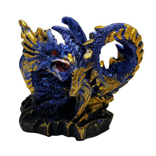 Innenmodell gold blauer Drache "gedreht" - 50 x 55 mm - Schneekugelhaus