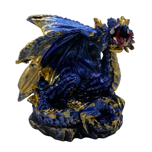 Innenmodell gold blauer Drache "liegend" - 50 x 55 mm - Schneekugelhaus