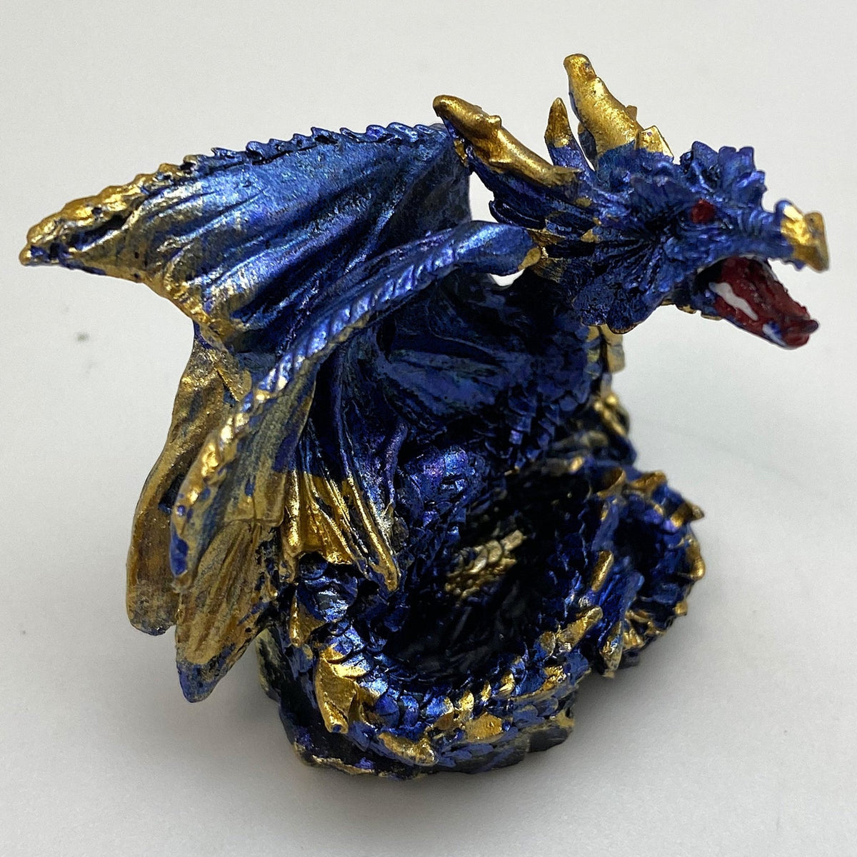 Innenmodell gold blauer Drache "liegend" - 50 x 55 mm - Schneekugelhaus