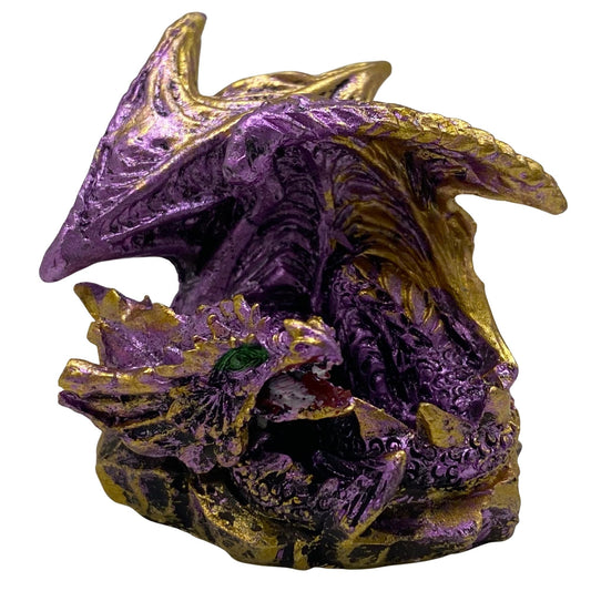 Innenmodell gold lila Drache "gerollt" - 50 x 55 mm - Schneekugelhaus