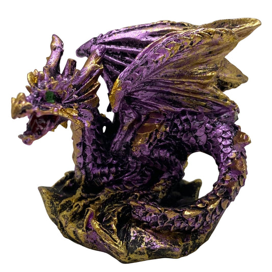Innenmodell gold lila Drache "liegend" - 50 x 55 mm - Schneekugelhaus