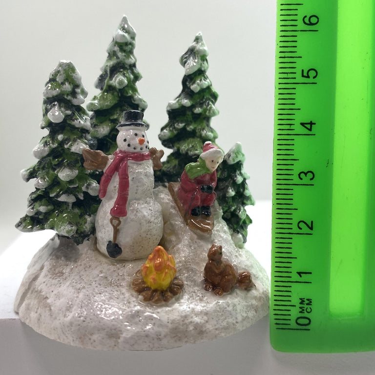 Innenmodell "Schneemann Lagerfeuer" - 55 x 65 mm - Schneekugelhaus