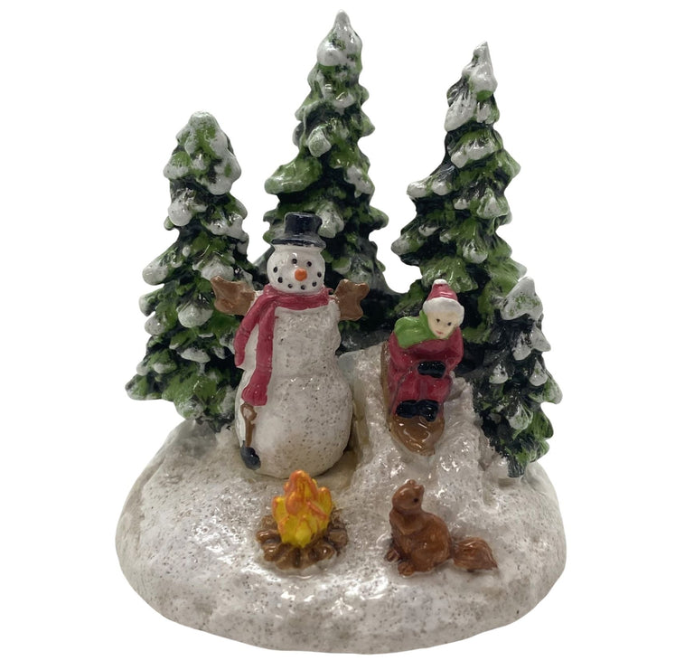 Innenmodell "Schneemann Lagerfeuer" - 55 x 65 mm - Schneekugelhaus