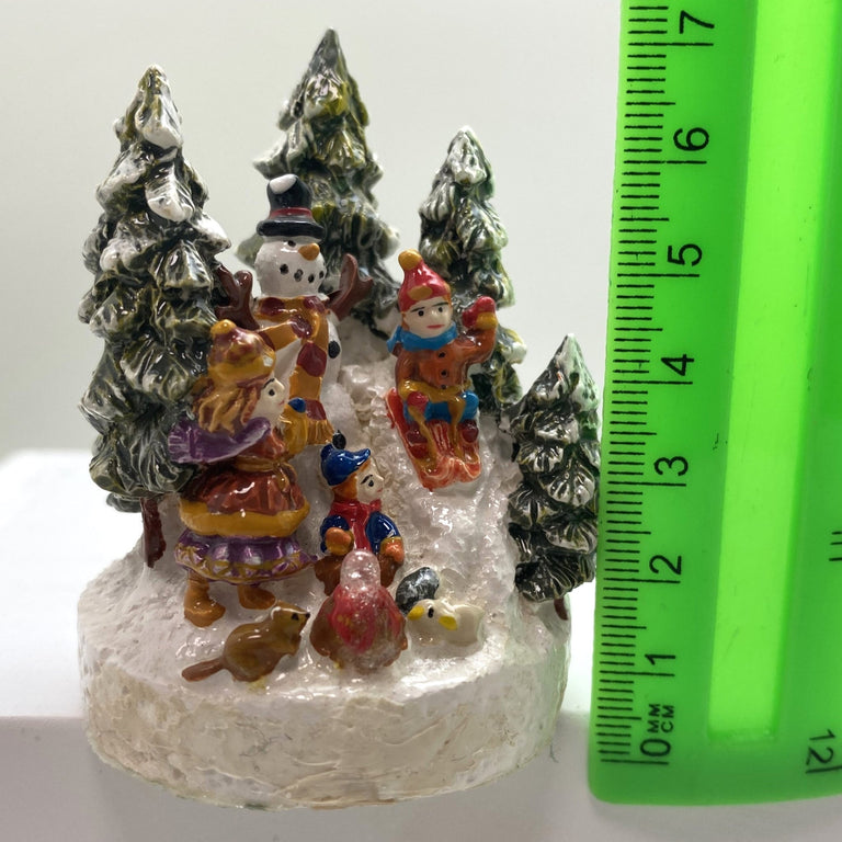 Innenmodell "Schneemann mit Kindern und Tieren" - 55 x 75 mm - Schneekugelhaus