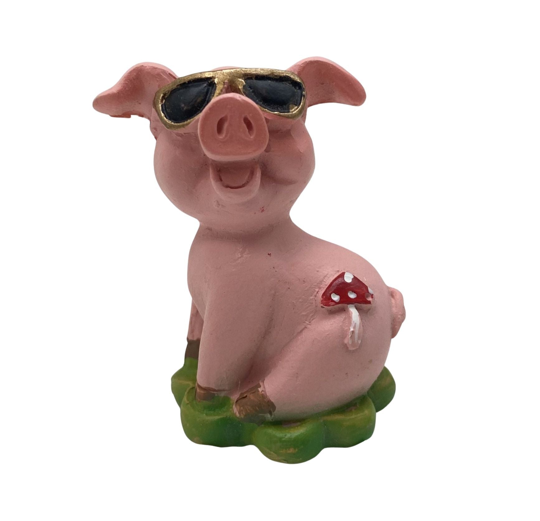 Innenmodell "Schwein mit Fliegenpilz-Marke" - 40 x 45 mm - Schneekugelhaus