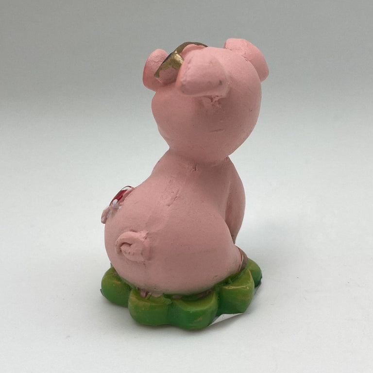 Innenmodell "Schwein mit Fliegenpilz-Marke" - 40 x 45 mm - Schneekugelhaus