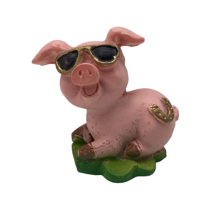 Innenmodell "Schwein mit Hufeisen-Marke" - 40 x 45 mm - Schneekugelhaus