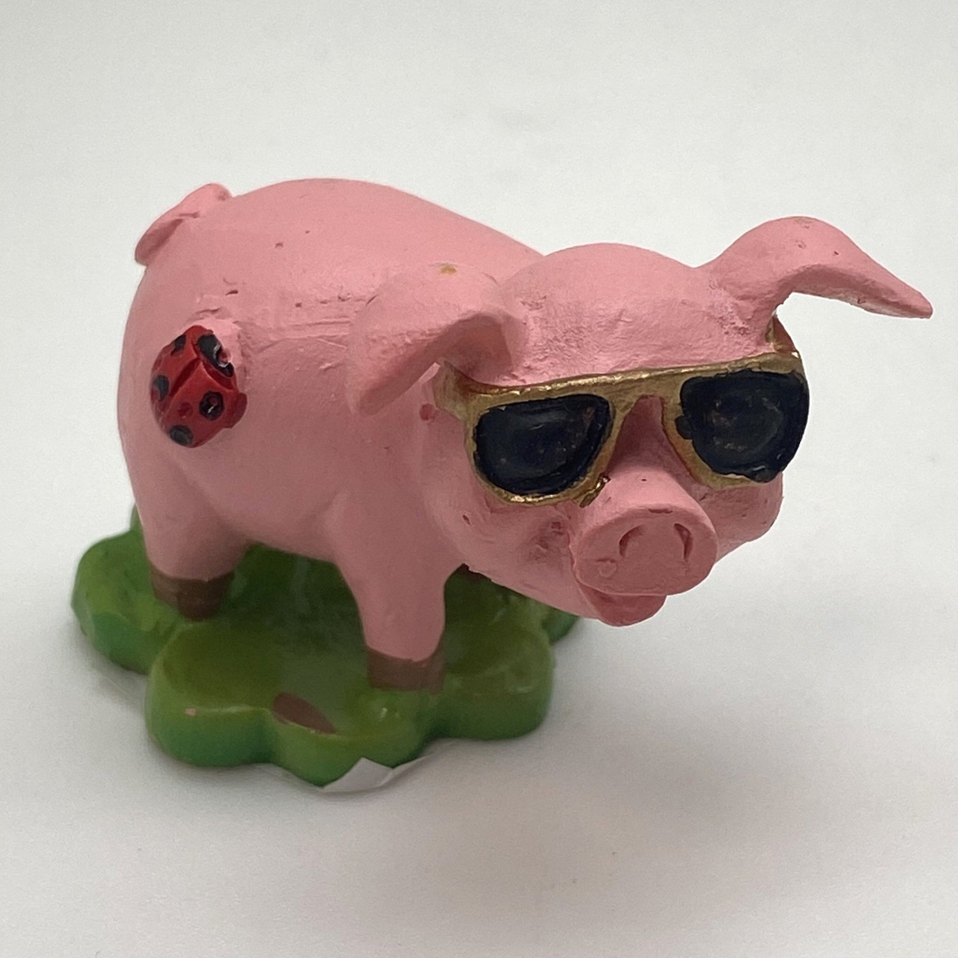 Innenmodell "Schwein mit Marienkäfer-Marke" - 40 x 45 mm - Schneekugelhaus
