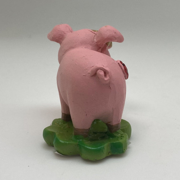Innenmodell "Schwein mit Marienkäfer-Marke" - 40 x 45 mm - Schneekugelhaus