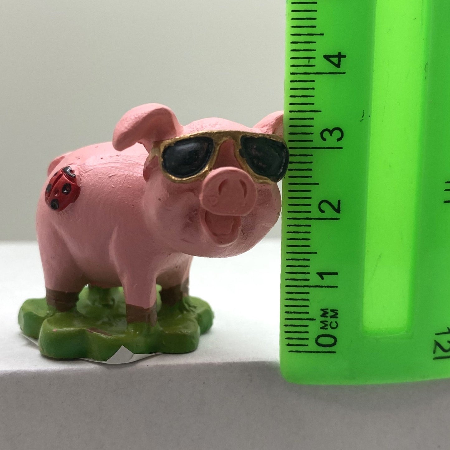 Innenmodell "Schwein mit Marienkäfer-Marke" - 40 x 45 mm - Schneekugelhaus