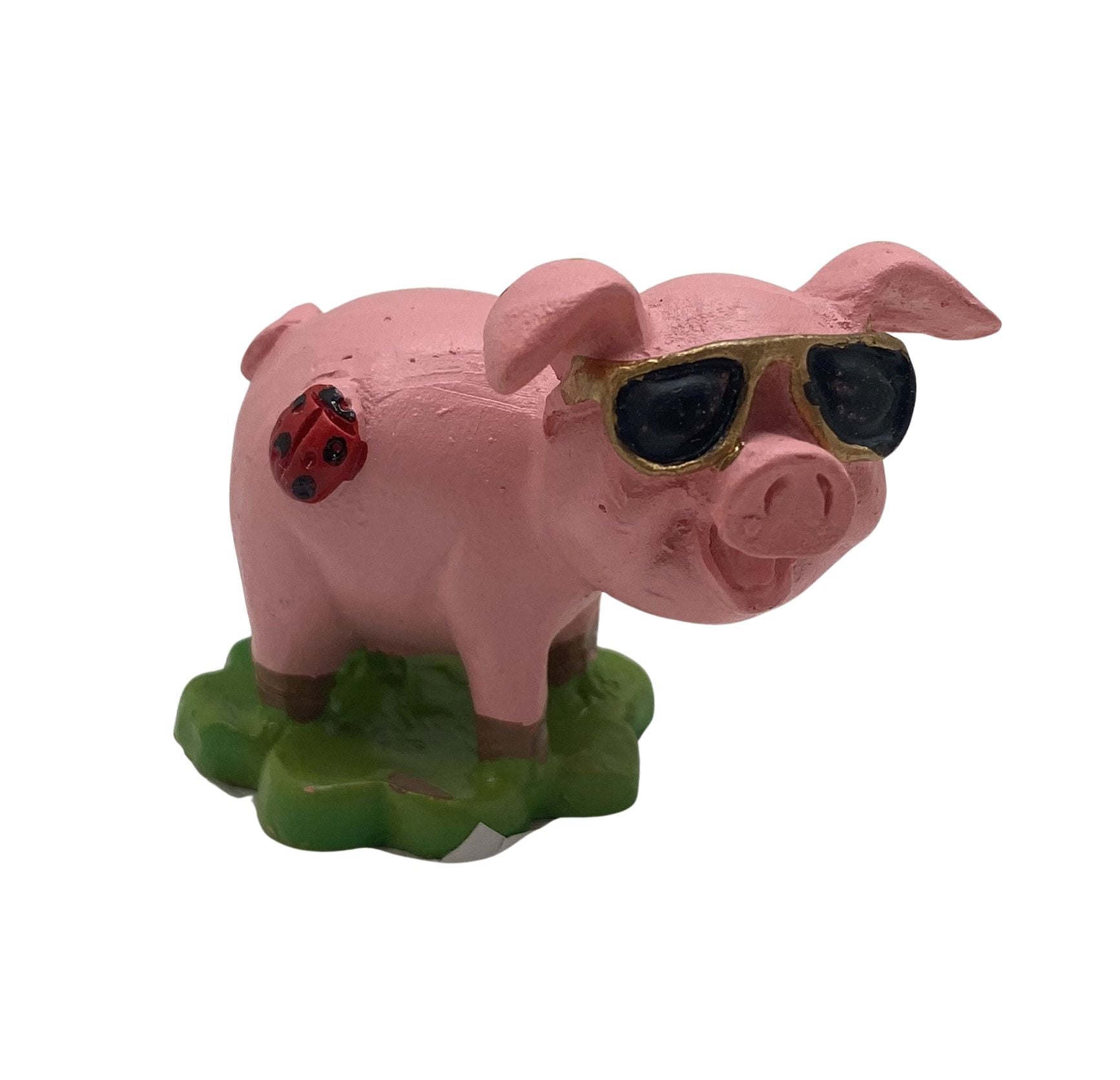 Innenmodell "Schwein mit Marienkäfer-Marke" - 40 x 45 mm - Schneekugelhaus