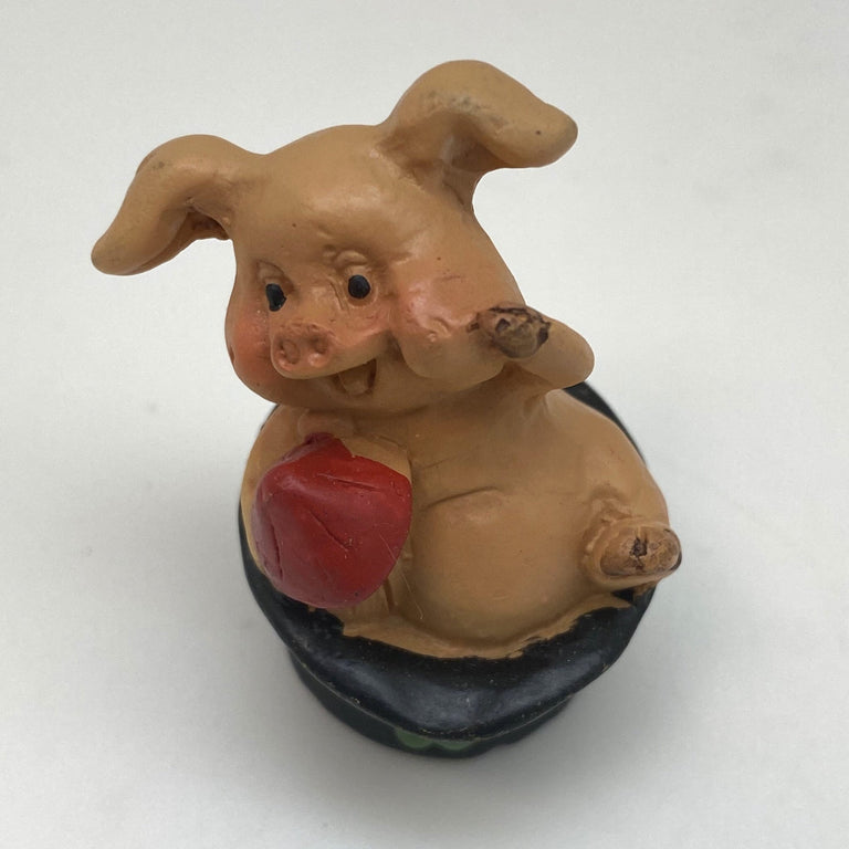Innenmodell "Schwein mit Pilz" - 30 x 47 mm - Schneekugelhaus